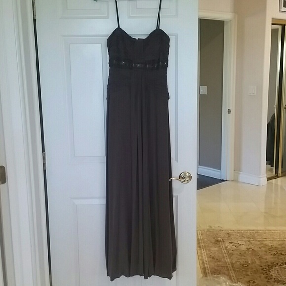 BCBG MAXAZRIA PETITE LONG BROWN DRESS!. - Picture 3 of 4